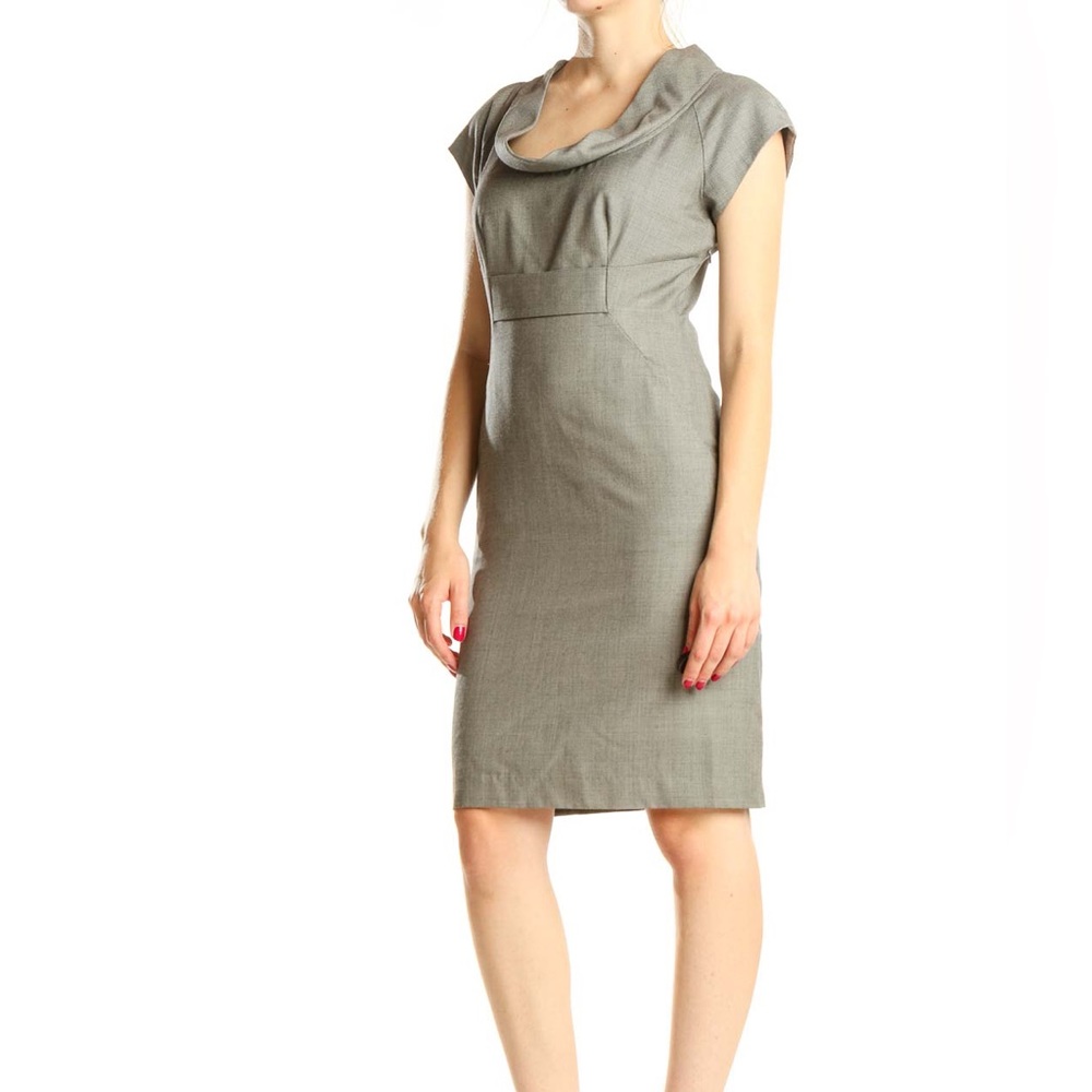 Ted Baker London Gray Work Sheath Dress size 2 career cocktail